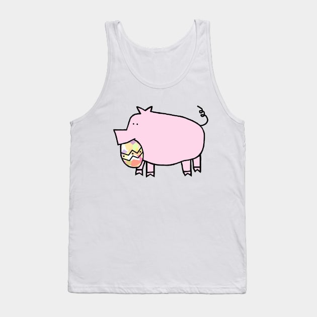 Pink Pig Holding Easter Egg Tank Top by ellenhenryart